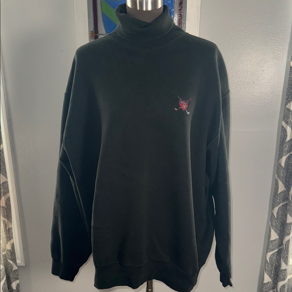Polo Golf Vintage Hunter Green Turtleneck Sweatshirt SZ XL
